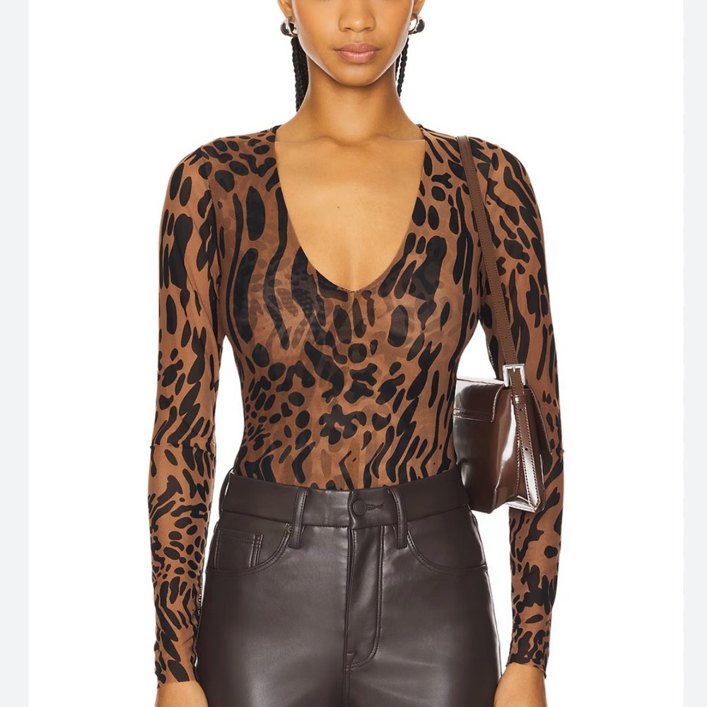 Good American Leopard Print Bodysuit
